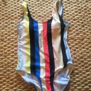 NEW Size small vertical stripe one piece swimsuit